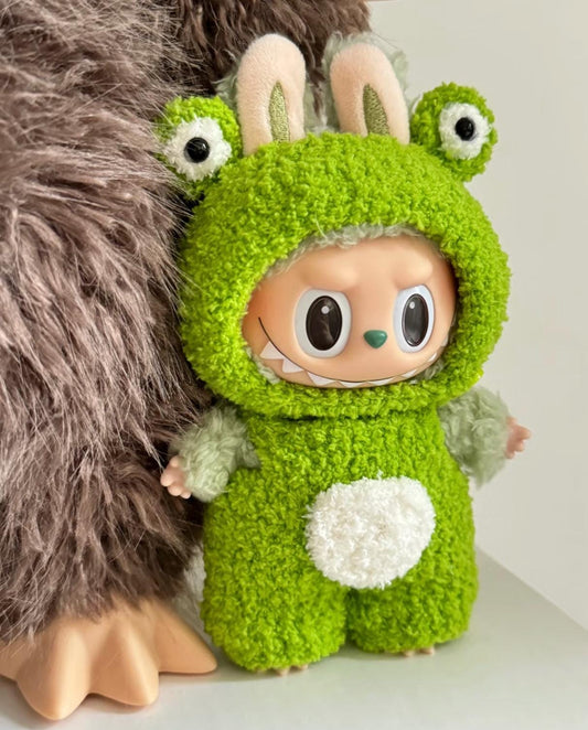 Handmade Crochet Frog Outfit for Macaron Labubu | Cute Labubu Clothes | Kawaii Gift for Labubu Lovers