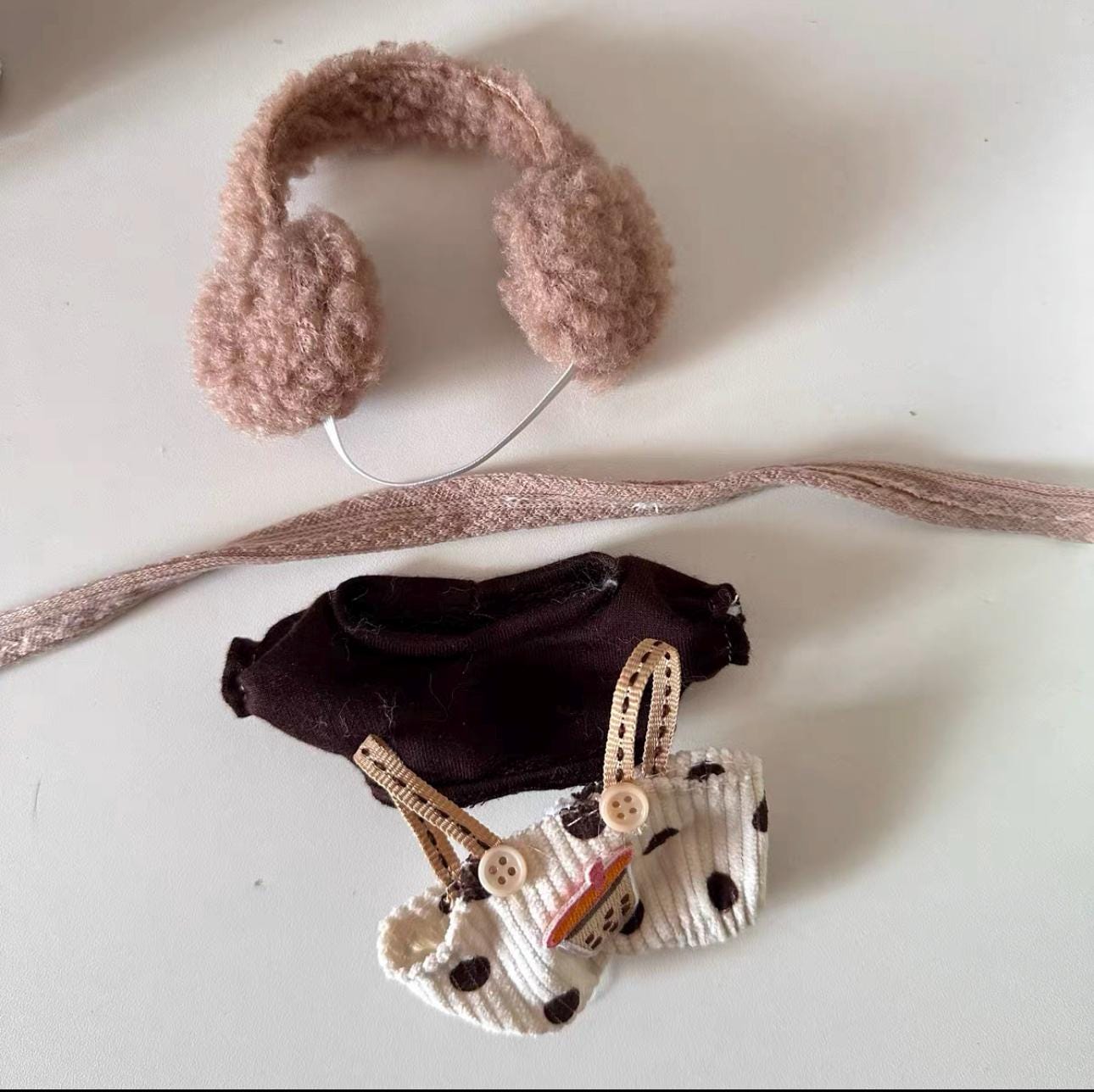 Handmade Winter Bubble Tea-Themed Labubu Outfit | 4-Piece Crochet Set for Macaron & Have a Seat Series| Cute Labubu Clothes Gift For Her