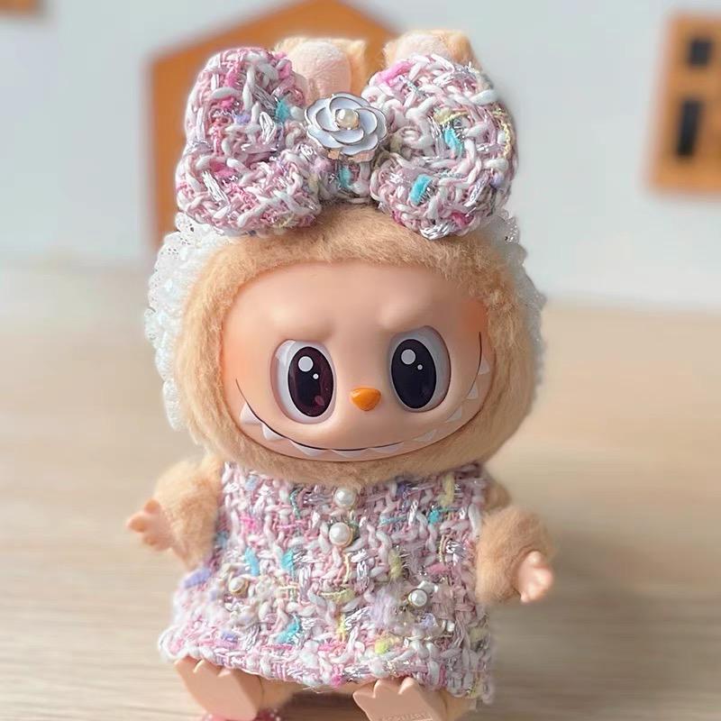 Handmade Labubu Doll Dress Doll Outfits – Fashion-Forward Tweed Dresses with Accessories | Labubu Elegant Dress| Gift For Labubu Lovers