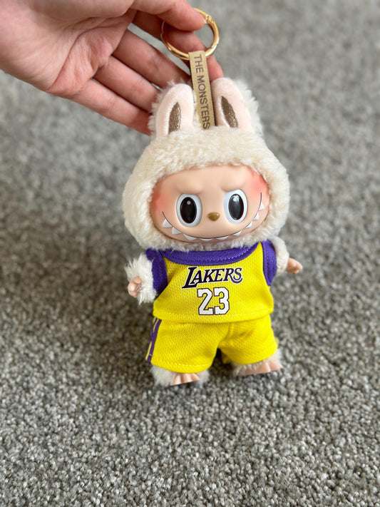 Handmade Jersey Outfit for Labubu| Sewn Dressmaking Labubu Clothes |Kawaii Gift for Labubu Lovers |Collectible Labubu Lakers Inspired Outfit