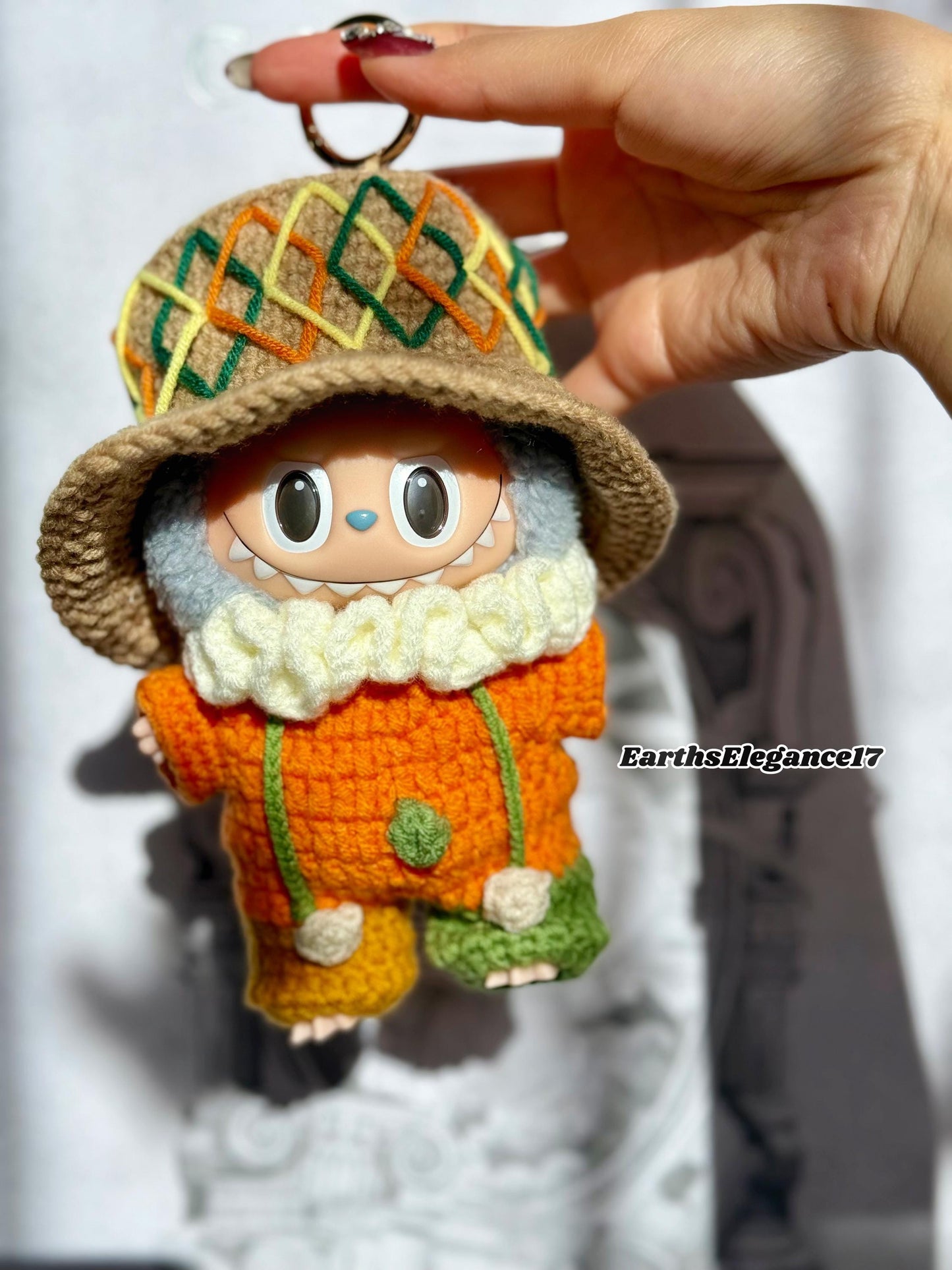 Handmade Crochet Labubu Duke Outfit – Royal Doll Clothes with Hat, Collar & Bodysuit | Cute Labubu Accessories for Collectors|Labubu Clothes