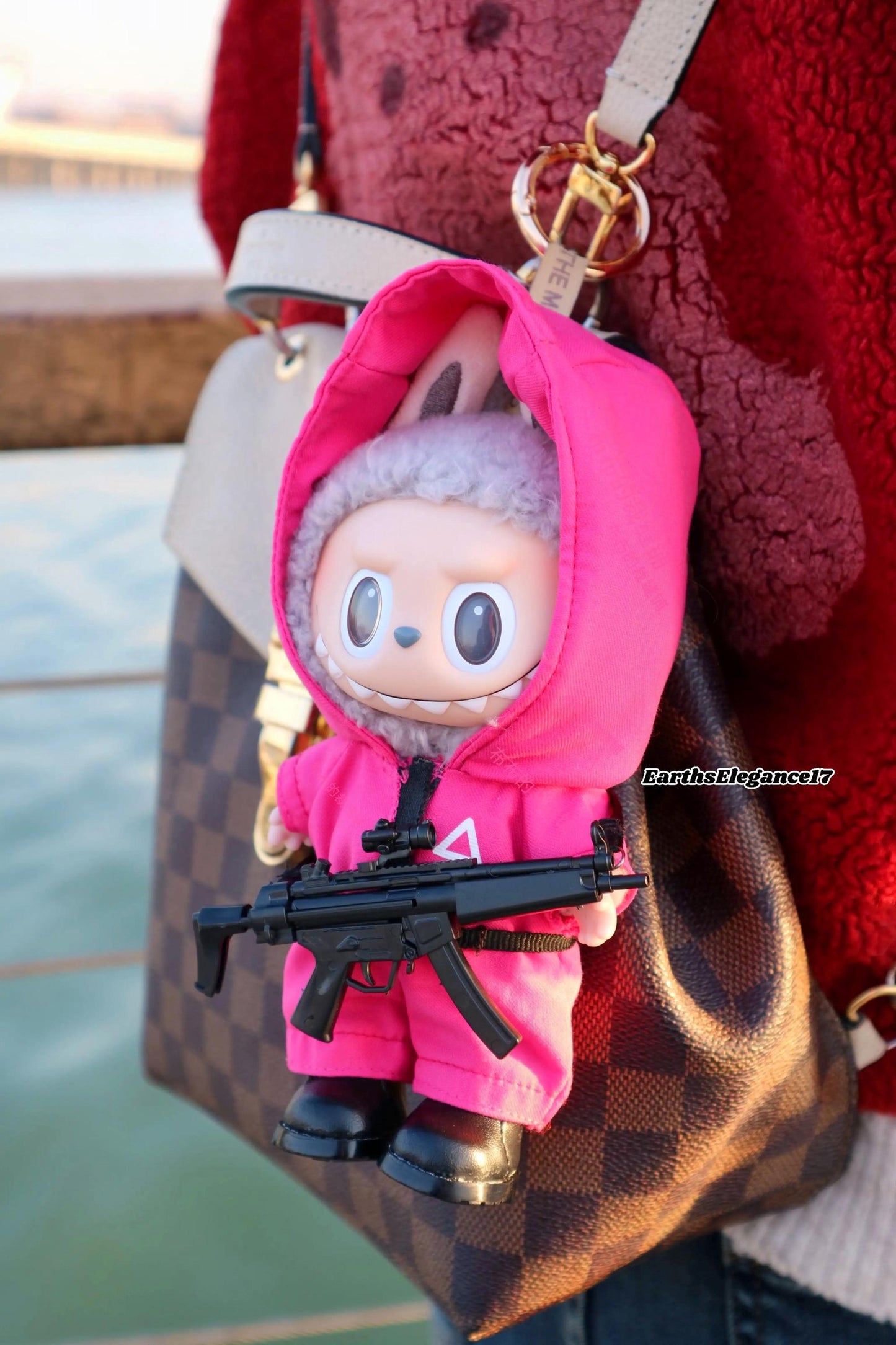 Handmade Labubu Pink Guard and Contestant Cosplay Costumes – Inspired by Popular Korean Drama| Labubu Keychain Clothes| Gift For Her| Doll