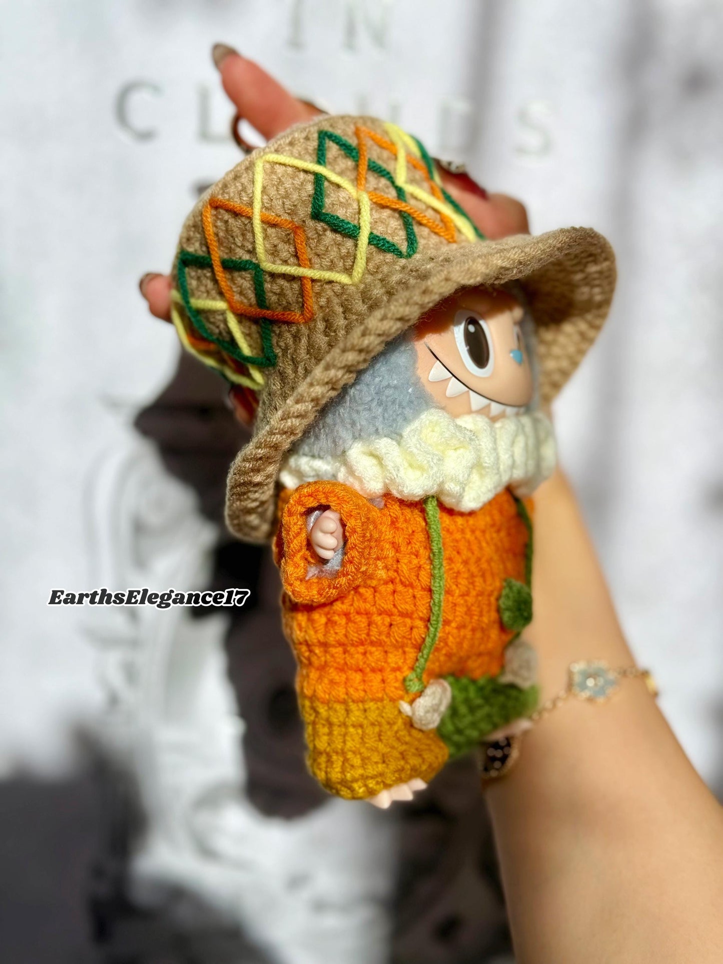 Handmade Crochet Labubu Duke Outfit – Royal Doll Clothes with Hat, Collar & Bodysuit | Cute Labubu Accessories for Collectors|Labubu Clothes