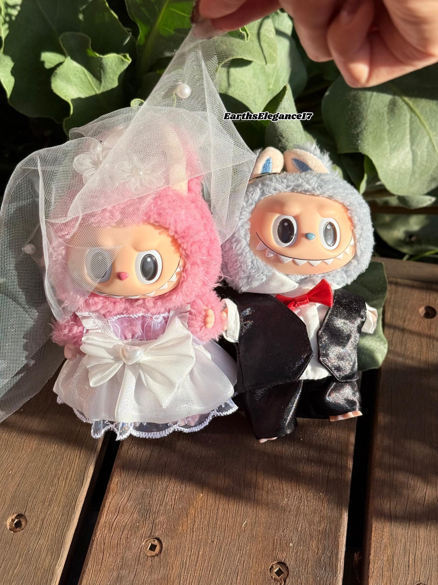 Handmade Labubu Wedding Clothes Set | Bride & Groom Labubu Outfits | 17cm Doll Clothes | Labubu Clothes | Macaron Labubu Wedding Dress Gifts