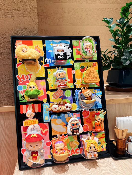 🍜🐰 Labubu Wacky Mart Series – Handmade Wall Display Art 🐰🍔