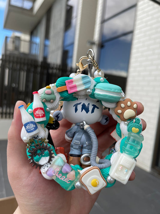 Skullpanda Action Cut! -Stunt Man Cute Hanging Decoration|Car Rearview Mirror Decoration|Kawaii Pearl Interior Decoration| Popmart DIY Charm