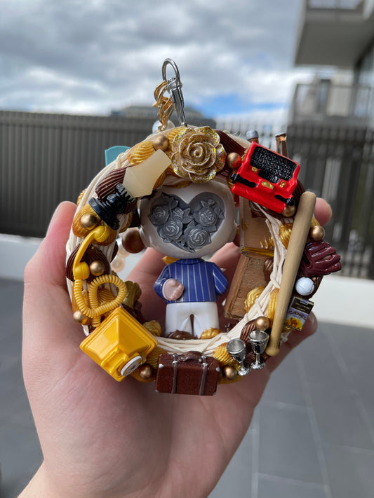 Skullpanda Action Cut! - Leading Man Wedding Cute Hanging Decoration|Car Rearview Mirror Decoration|Kawaii Pearl Chain Wedding Decoration