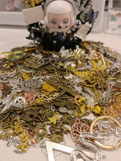 BULK 1 Cup of Mixed DIY Jewelry Making Silver Bronze Tibetan Metal Pendants| Grag Bag of Random Metal Charms Wholesale DIY Supplies Random