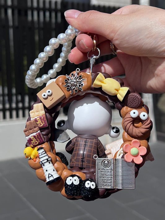 Skullpanda Action Cut! Gluttonous Security Foodie Cute Hanging Decoration Gift For Him| Kawaii Car Interior Decoration| Home Decoration Idea