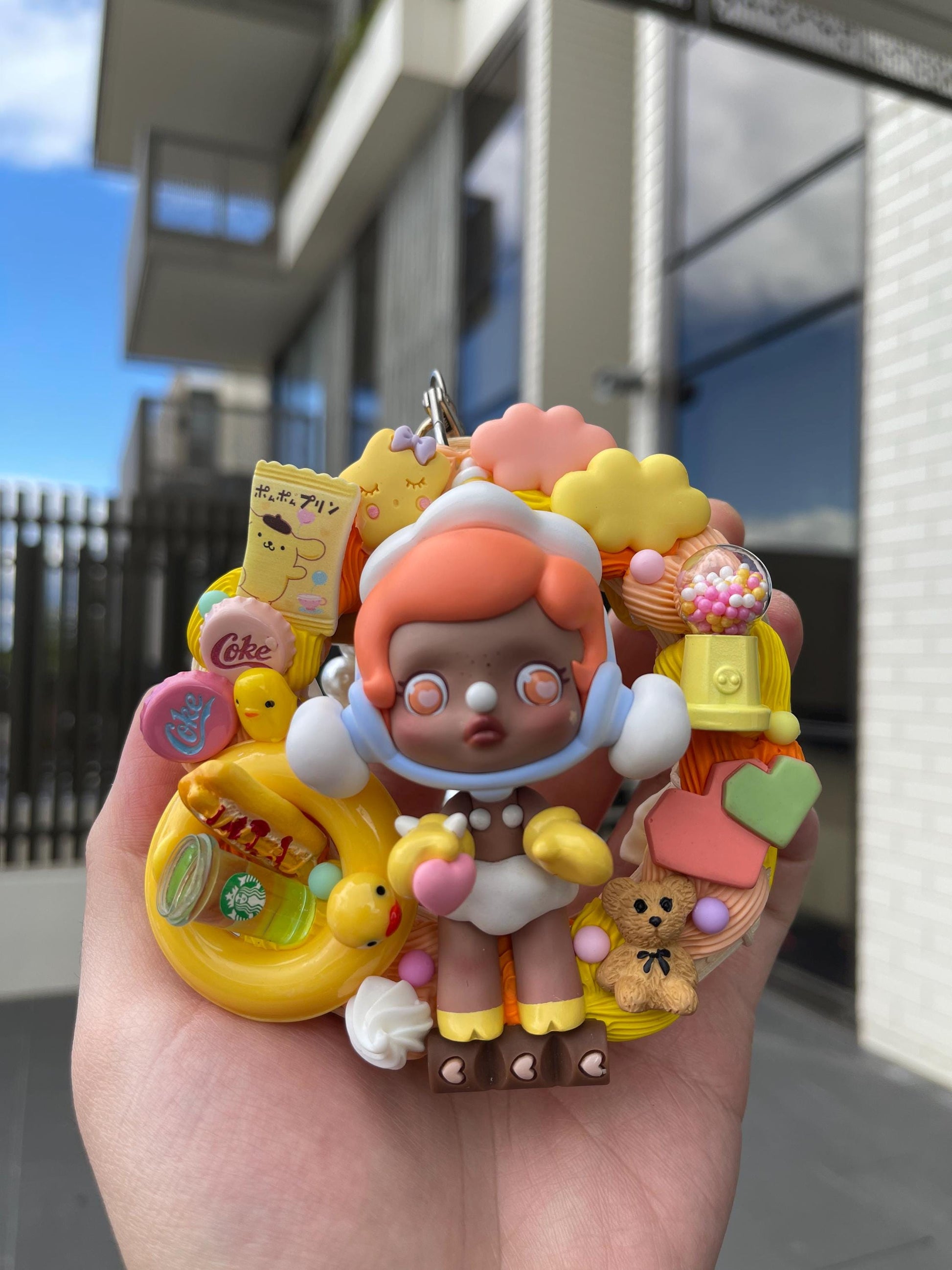 Halloween Decoration Skullpanda Candy Monster Town Series- [Marshmallow Unicorn] Cute Hanging Decoration Gift For Her|Rearview Mirror Charm