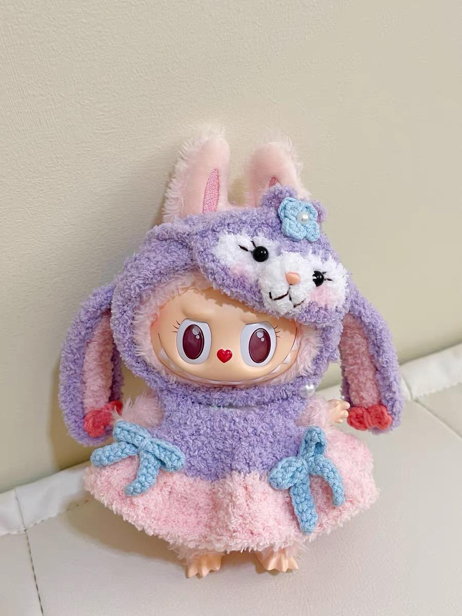 Handmade Crochet Duffy And Friends ShellieMay Duffy StellaLou Crochet Labubu Outfit | Crochet Macaron Labubu Clothes |Gift For Labubu Lovers