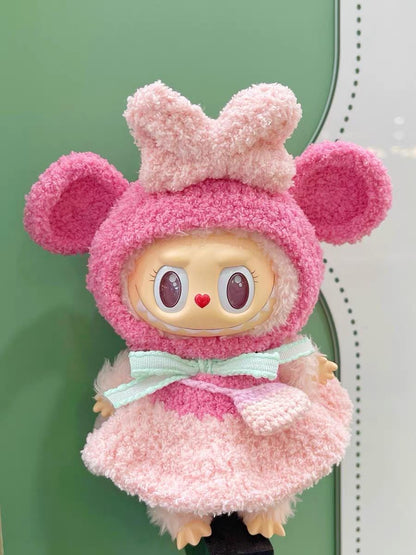 Handmade Crochet Mickey and Minnie Outfit for Macaron Labubu | Crochet Macaron Labubu Clothes | Kawaii Gift For Labubu Lovers