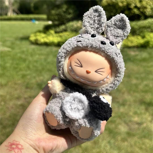 Handmade Crochet My Neighbour Totoro Outfit for Have A Seat Labubu |Crochet Labubu Clothes | Kawaii Gift For Labubu Lovers|17cm Doll Clothes