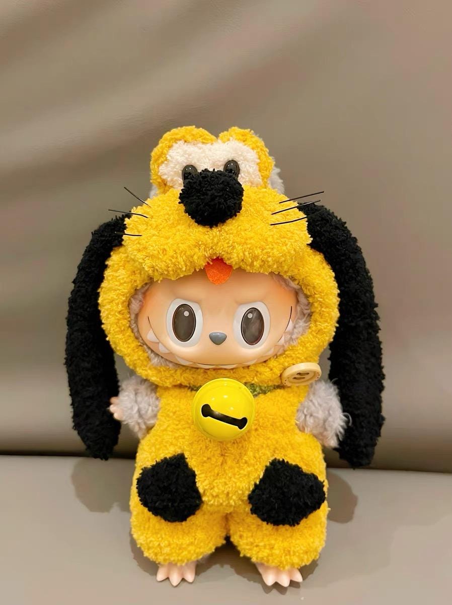 Handmade Crochet Goofy & Pluto Crochet Labubu Outfit | Crochet Macaron Labubu Clothes | Kawaii Gift For Labubu Lovers|Clothes for 17cm Dolls