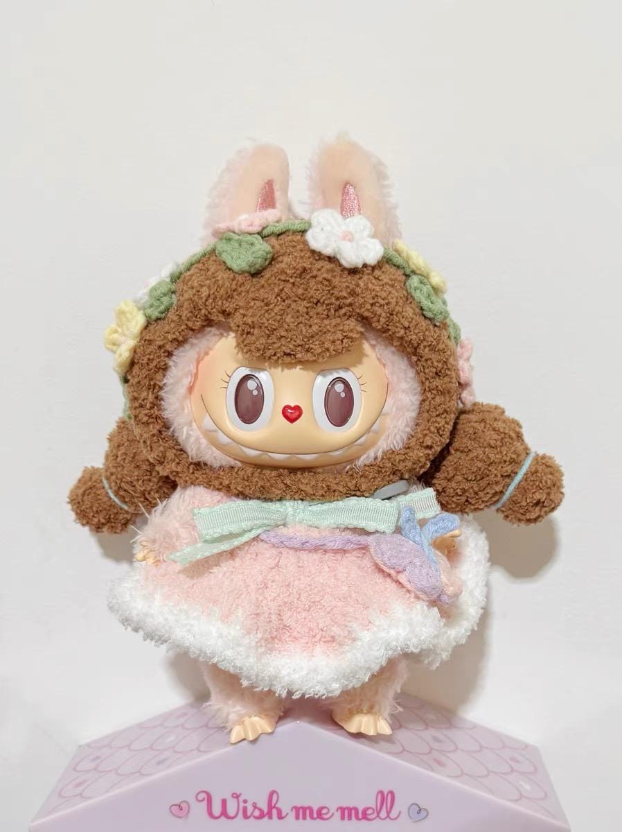 Handmade Crochet Cute Fairy Girl Macaron Labubu Outfit | Crochet Macaron Labubu Clothes | Kawaii Gift For Labubu Lovers| Doll Outfit Gifts