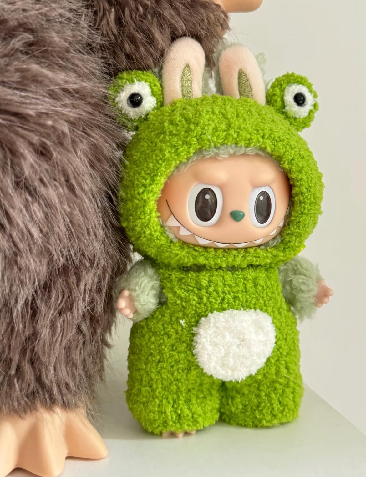 Handmade Crochet Frog Outfit for Macaron Labubu | Cute Labubu Clothes | Kawaii Gift for Labubu Lovers