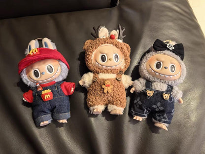 Handmade McDonald's Crew Member Labubu Outfit with McDonald's Hat | Dressmaking Designed for Macaron & Have A Seat Labubu Dolls