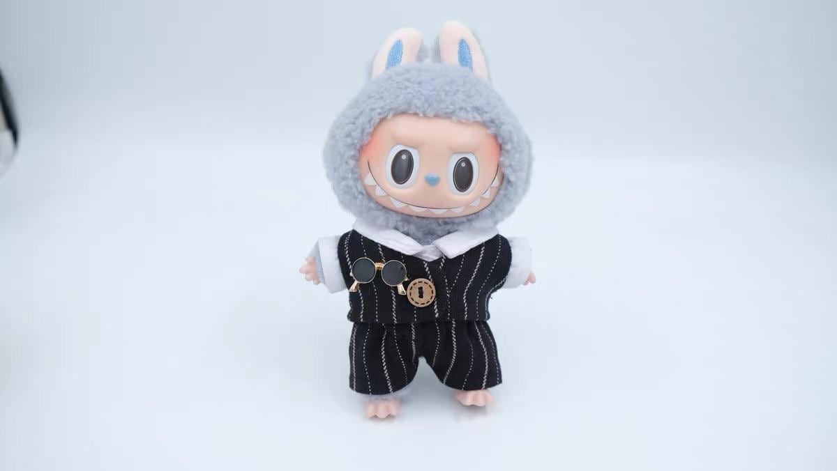 Handmade Gentlemen's Suit Outfit for Labubu | Classic Vest & Pants with Sunglasses | Dapper Labubu Doll Clothes for 17cm Dolls