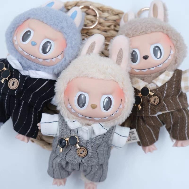 Handmade Gentlemen's Suit Outfit for Labubu | Classic Vest & Pants with Sunglasses | Dapper Labubu Doll Clothes for 17cm Dolls