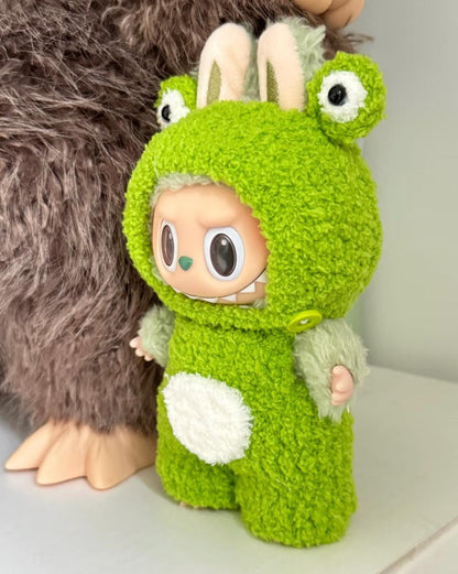 Handmade Crochet Frog Outfit for Macaron Labubu | Cute Labubu Clothes | Kawaii Gift for Labubu Lovers