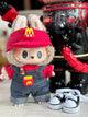 Handmade McDonald's Crew Member Labubu Outfit with McDonald's Hat | Dressmaking Designed for Macaron & Have A Seat Labubu Dolls