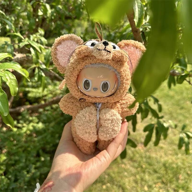 Handmade Crochet Tom & Jerry-Inspired Labubu Outfit | Adorable Labubu Clothes | Unique Gift for Labubu Fans | Kawaii Collectible