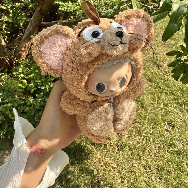 Handmade Crochet Tom & Jerry-Inspired Labubu Outfit | Adorable Labubu Clothes | Unique Gift for Labubu Fans | Kawaii Collectible