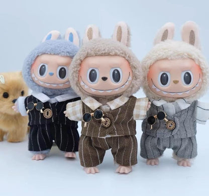 Handmade Gentlemen's Suit Outfit for Labubu | Classic Vest & Pants with Sunglasses | Dapper Labubu Doll Clothes for 17cm Dolls