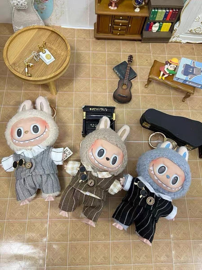 Handmade Gentlemen's Suit Outfit for Labubu | Classic Vest & Pants with Sunglasses | Dapper Labubu Doll Clothes for 17cm Dolls