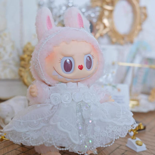 Handmade Wedding Bride Dress for Labubu Dolls | Beautiful Wedding Gift | Wedding Decoration | Bride & Groom Couple Set Wedding Gift