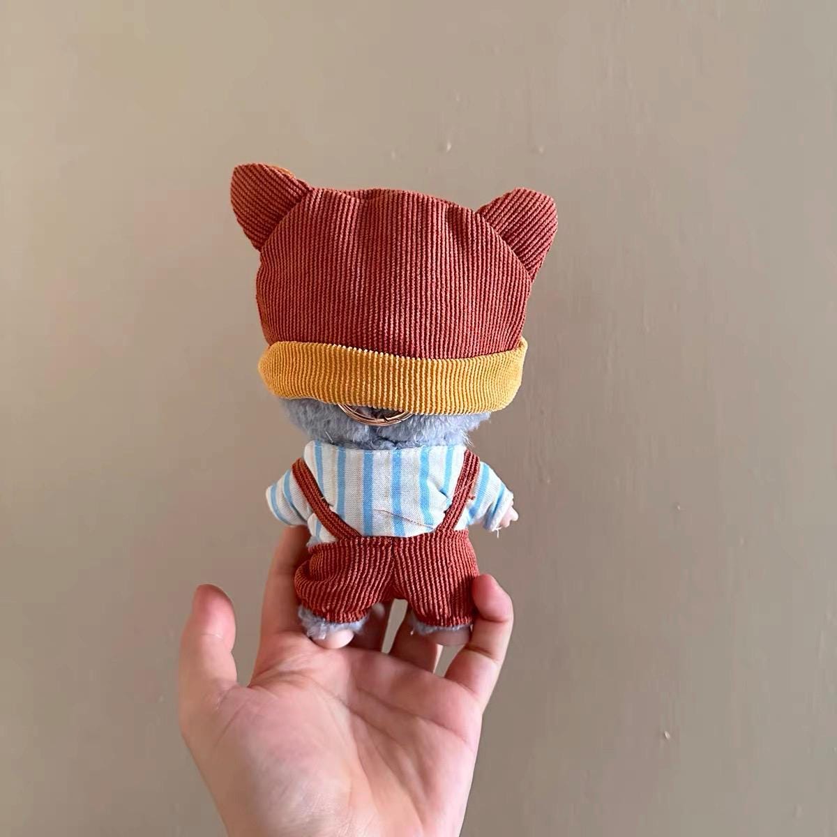 Handmade Bear-Themed Outfit for Labubu Dolls | Fits Macaron & Have a Seat 17cm Dolls | 3-Piece Doll Clothes Set|Labubu Clothes|Labubu Outfit