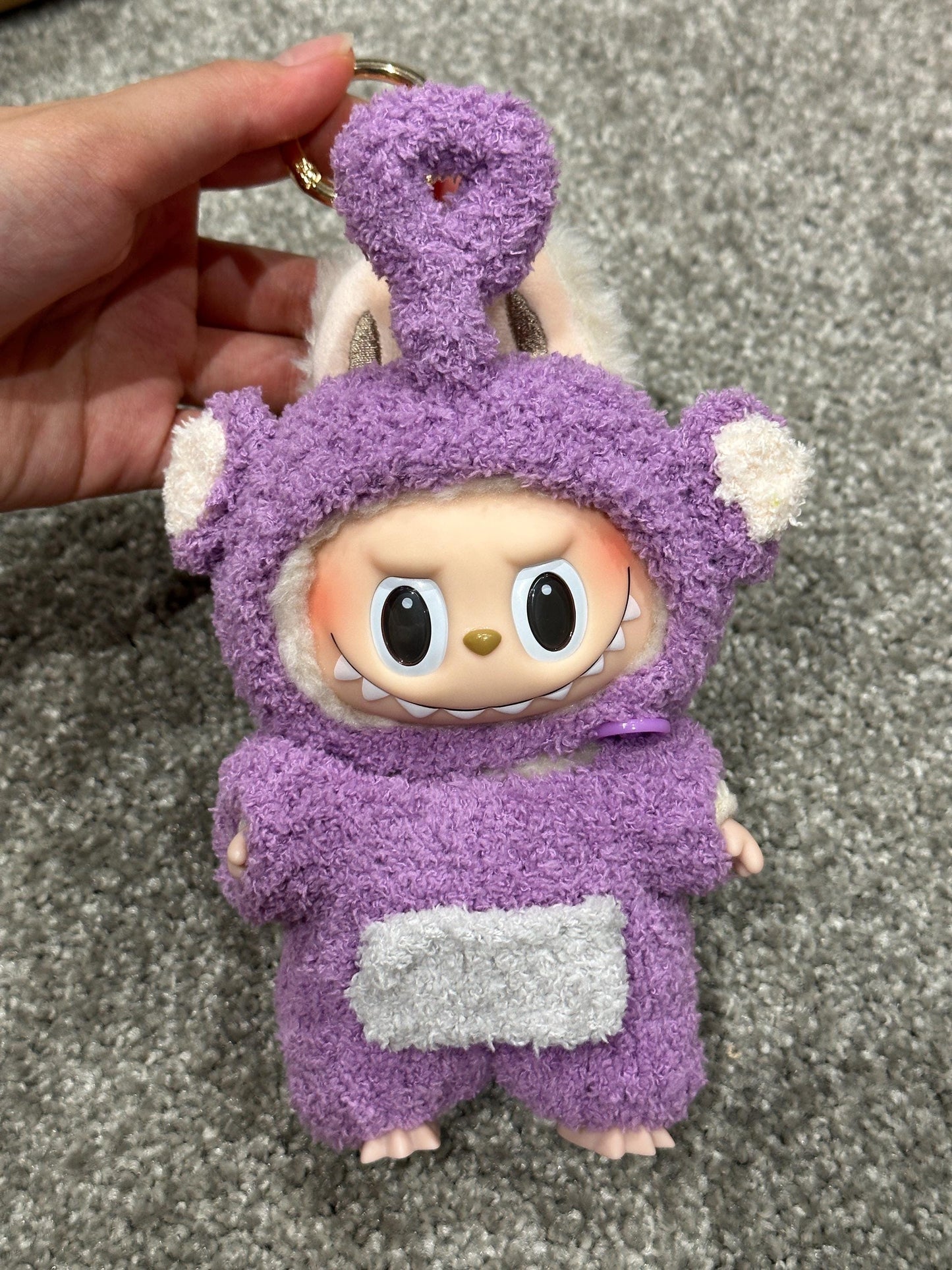 Handmade Crochet Teletubbies Outfit for Macaron Labubu | Crochet Macaron Labubu Clothes Bag Charm | Kawaii Gift For Labubu Lovers| 17cm doll