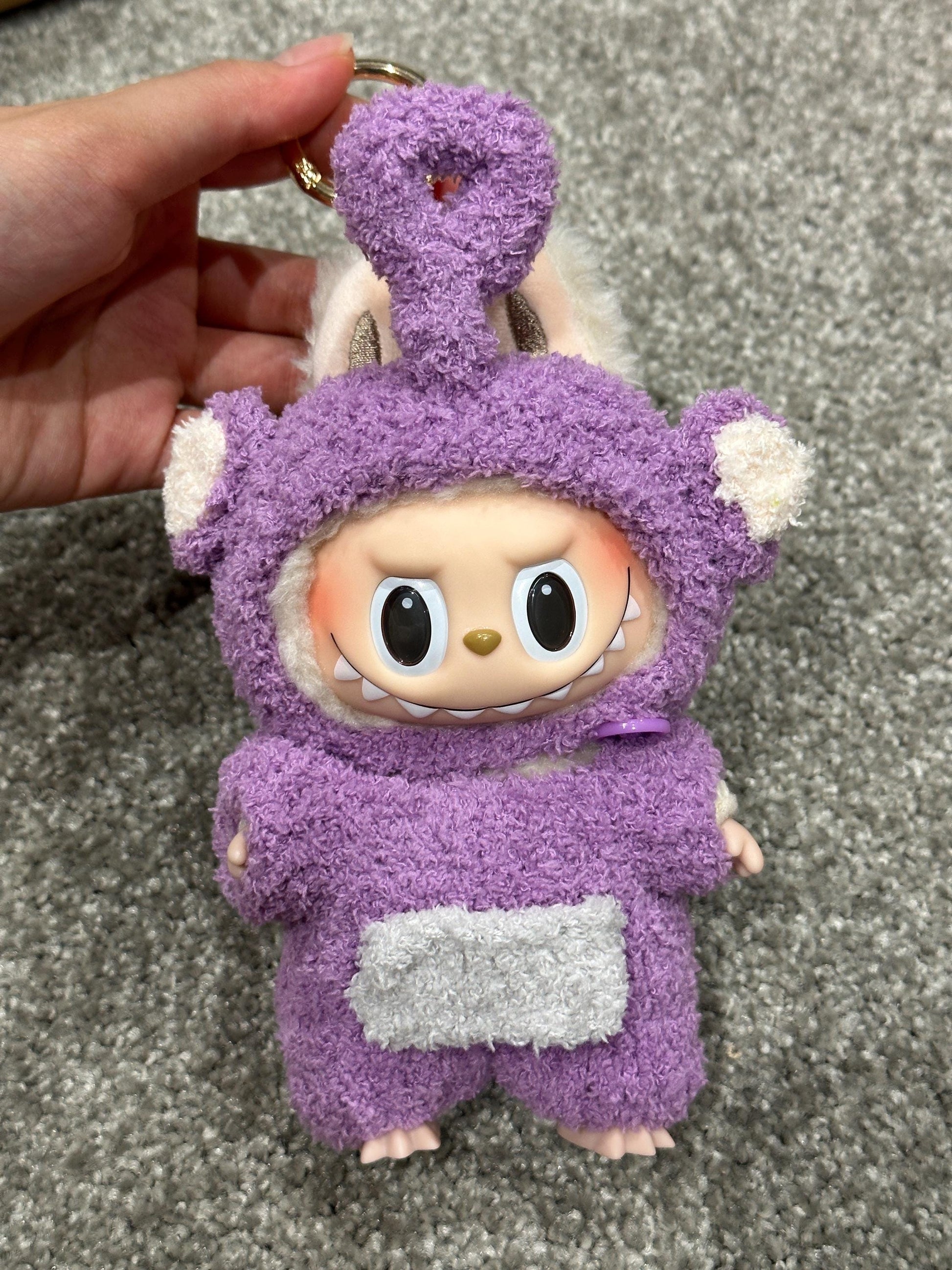 Handmade Crochet Teletubbies Outfit for Macaron Labubu | Crochet Macaron Labubu Clothes Bag Charm | Kawaii Gift For Labubu Lovers| 17cm doll