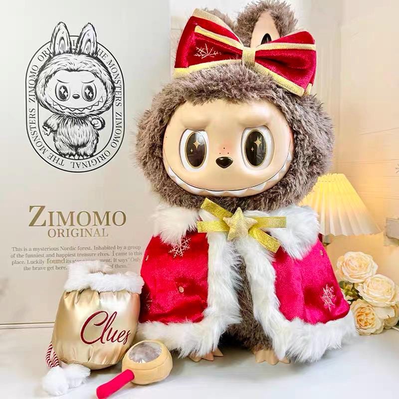 Handmade Zimomo Doll Christmas Outfit | Festive Red Cloak with Fur Trim & Bow | 58cm Doll Clothes|Zimomo Outifits| Zimomo Clothes| Doll Gift