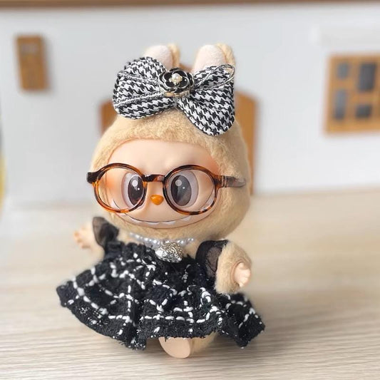 Handmade Labubu Doll Dress Doll Outfits – Fashion-Forward Tweed Dresses with Accessories | Labubu Elegant Dress| Gift For Labubu Lovers