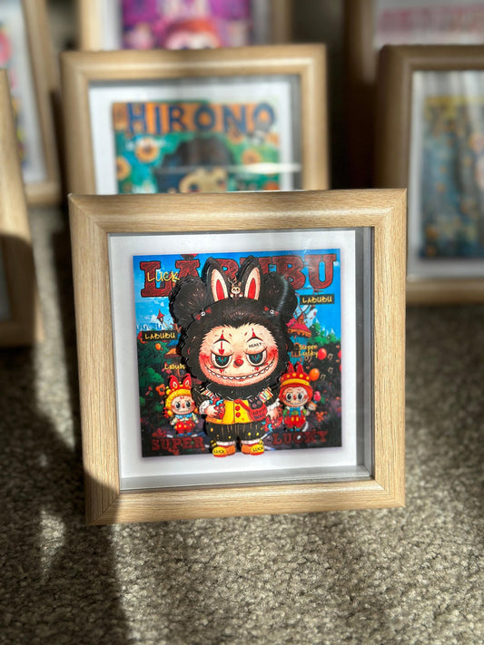 Handmade Cute Labubu Clown Circus 3D Shadow Box | Handmade Gothic Clown Framed Art | Framed Decoration | Perfect Gift | Wall Decoration