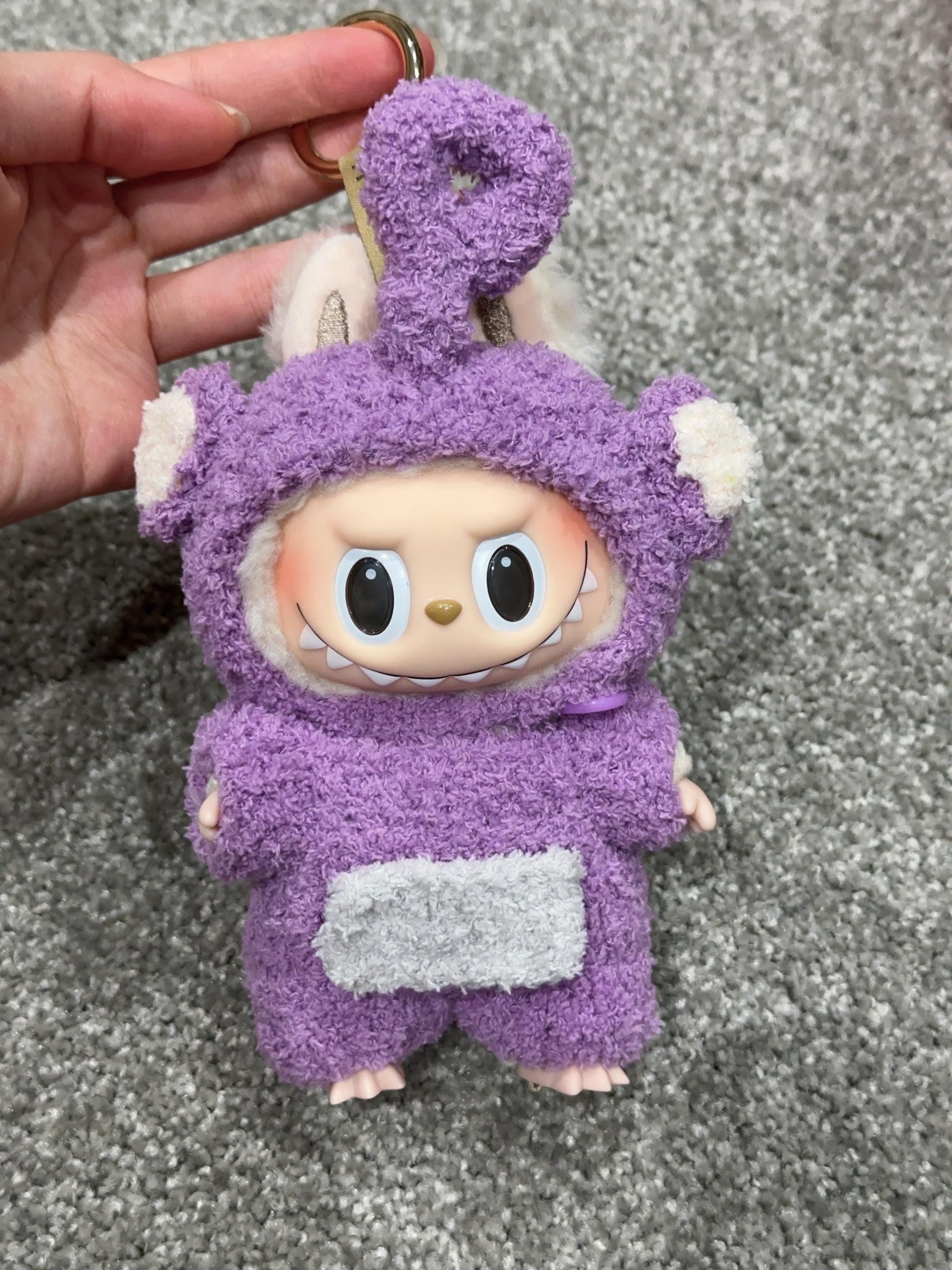 Handmade Crochet Teletubbies Outfit for Macaron Labubu | Crochet Macaron Labubu Clothes Bag Charm | Kawaii Gift For Labubu Lovers| 17cm doll