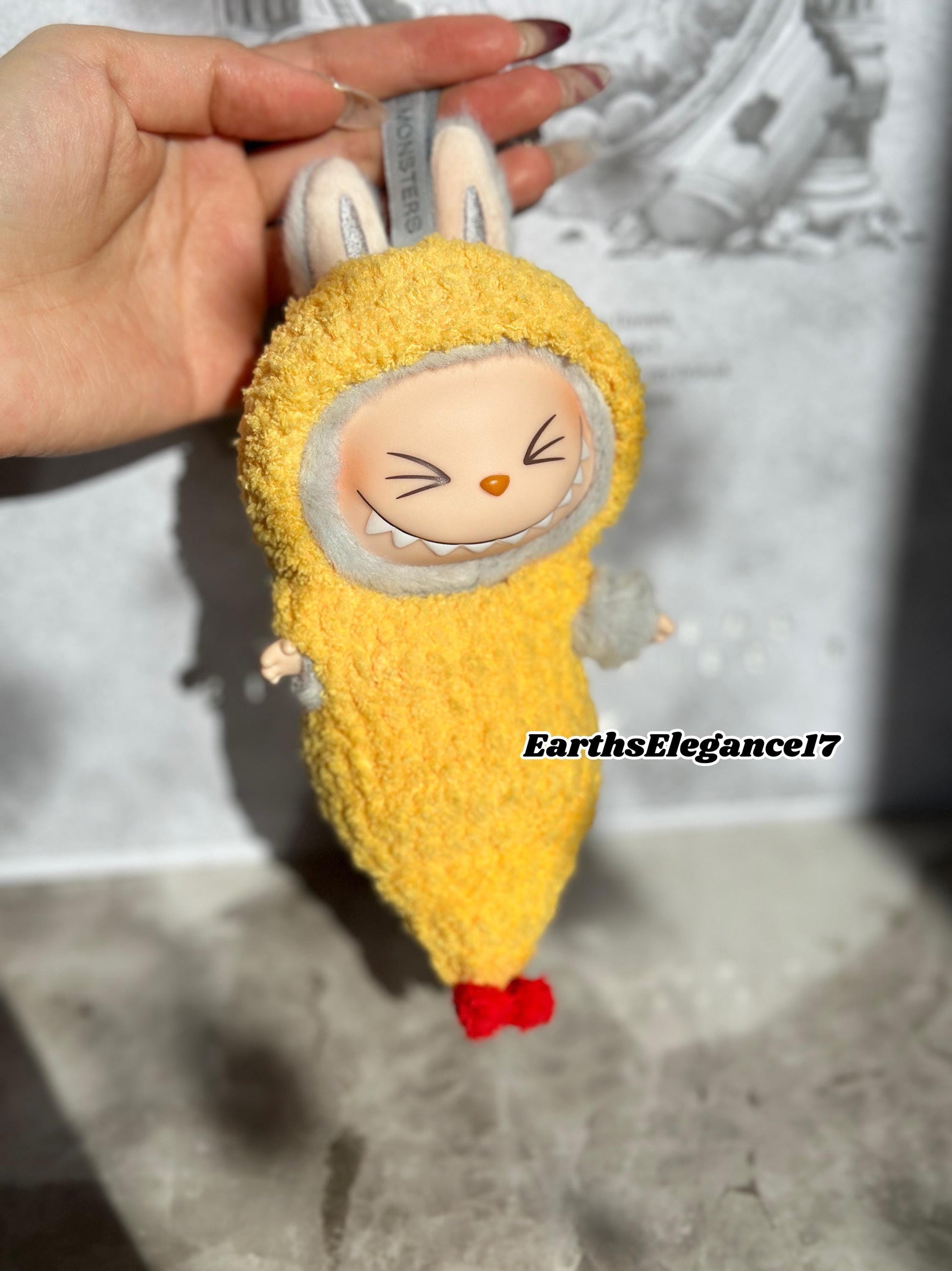 Handmade Crochet Tempura Labubu Sushi Outfit | Kawaii Shrimp Costume for Labubu | Perfect Gift for ‘Have A Seat’ ‘Macaron’ Labubu Lovers