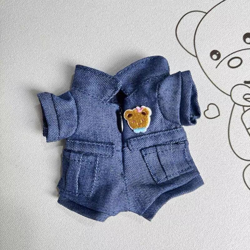 Handmade Labubu Outfit - "Country Picnic Day" Denim Bodysuit, Bucket Hat & Shoes | Macaron Series Fit Labubu Macaron Doll Clothes Set Gift