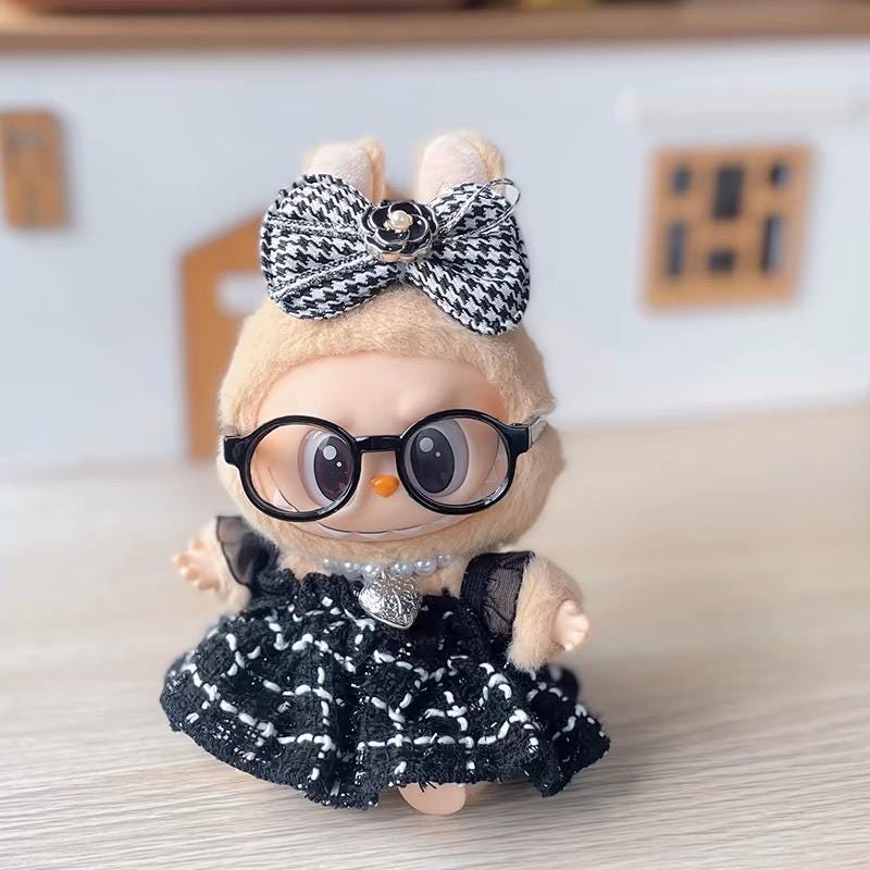 Handmade Labubu Doll Dress Doll Outfits – Fashion-Forward Tweed Dresses with Accessories | Labubu Elegant Dress| Gift For Labubu Lovers