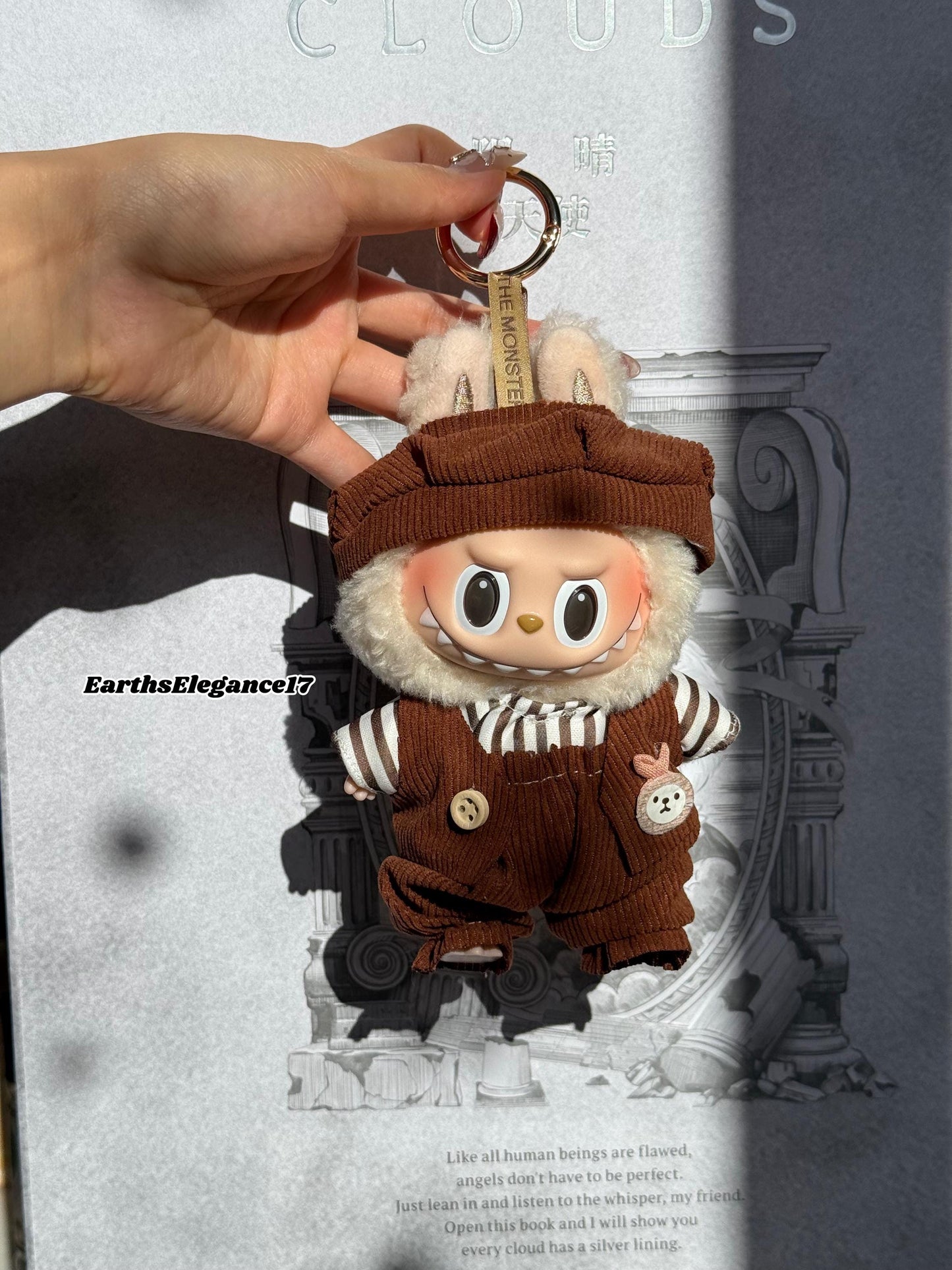 Handmade Labubu Doll Clothes – "Parisian Chic Set" 4-Piece Outfit Beret Hat, Striped Shirt, Vest & Pants Doll Fashion Gift| Labubu Outfits