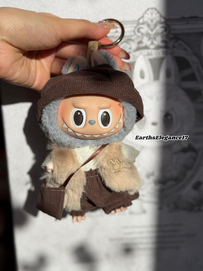 Handmade Labubu Doll Clothes - 5-Piece "Woodland Royalty Set" Outfit with Beret Hat|Kawaii Labubu Outfits| Labubu Dress - 17cm Doll Gift