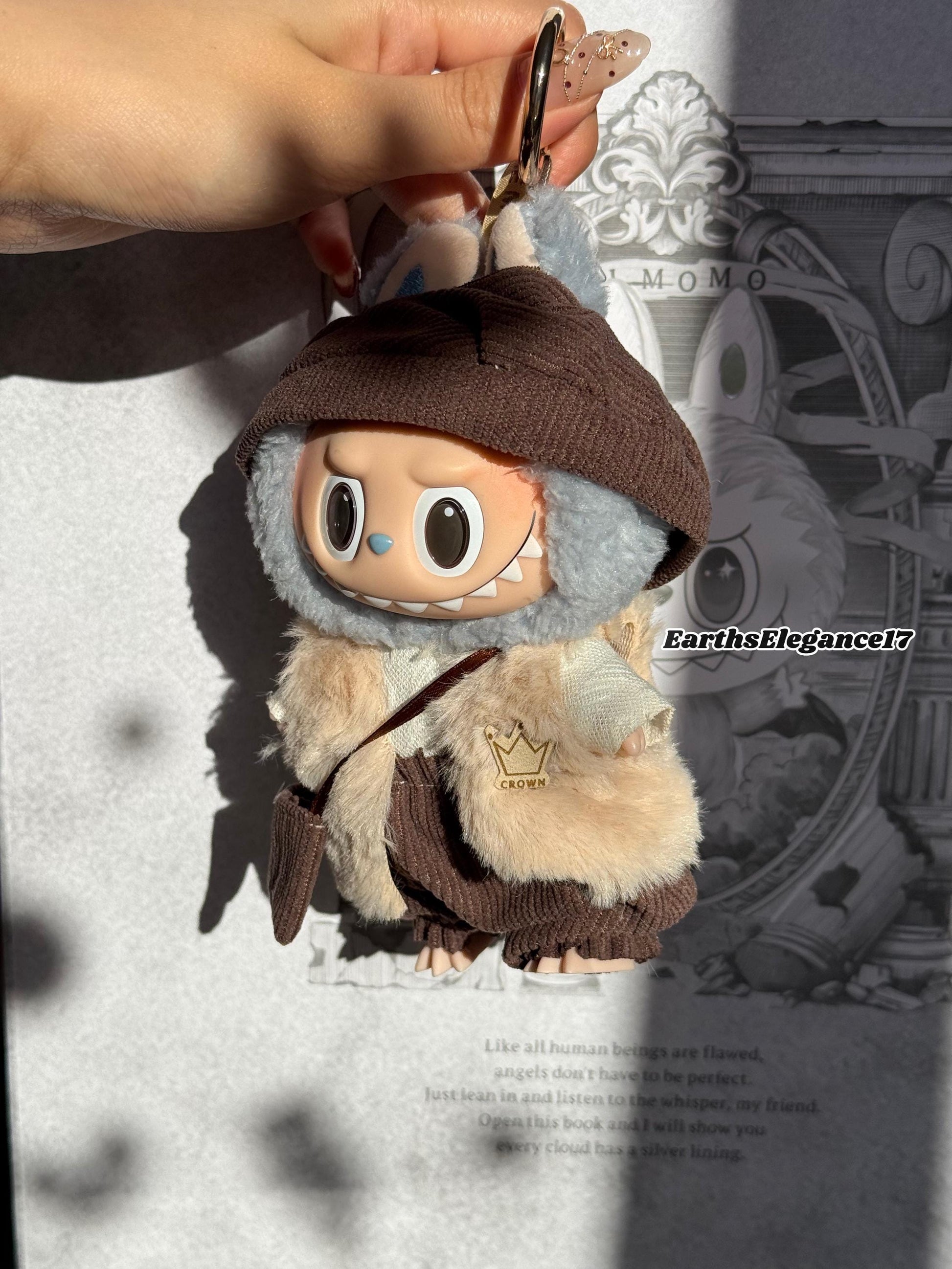 Handmade Labubu Doll Clothes - 5-Piece "Woodland Royalty Set" Outfit with Beret Hat|Kawaii Labubu Outfits| Labubu Dress - 17cm Doll Gift