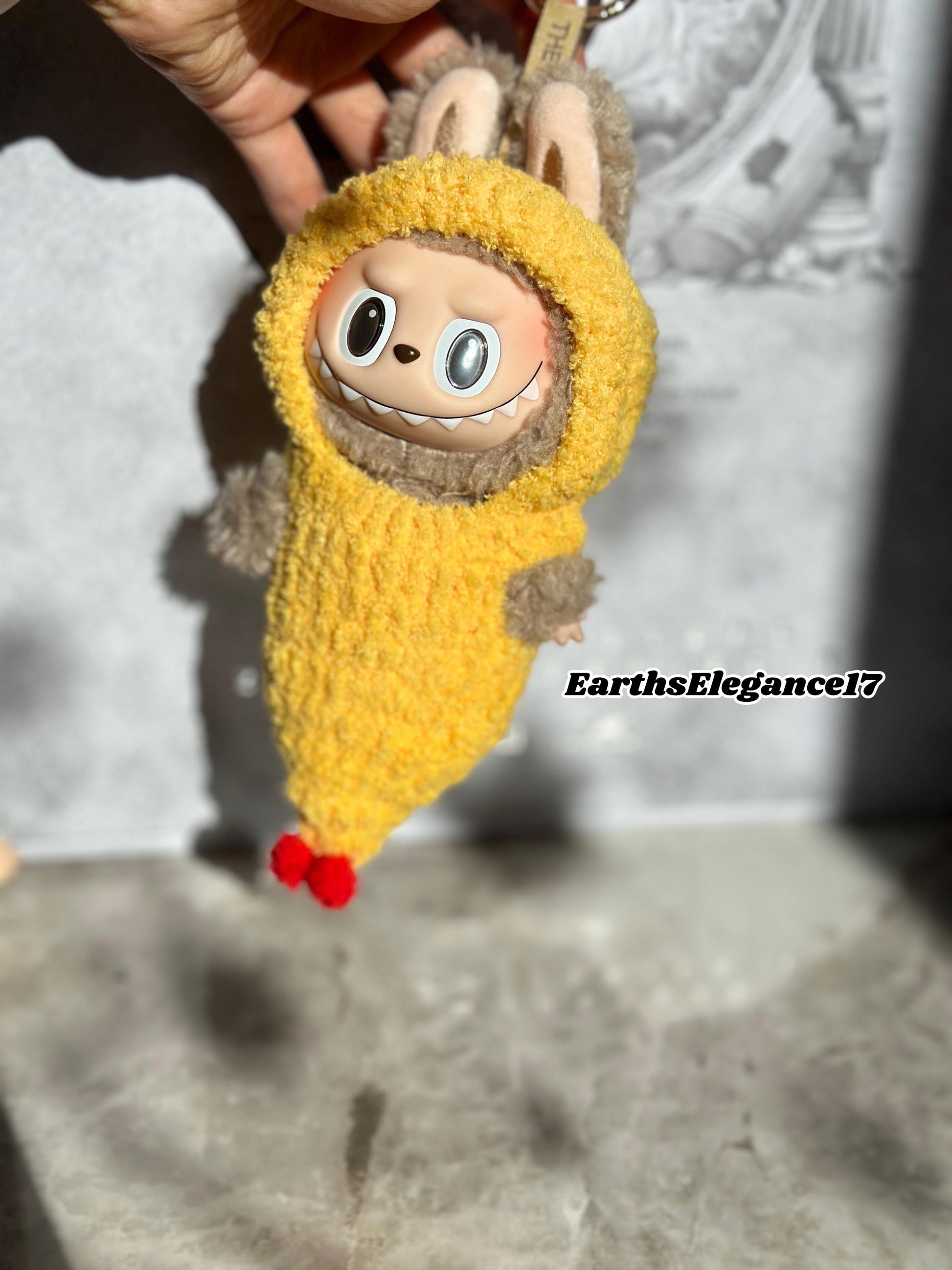 Handmade Crochet Tempura Labubu Sushi Outfit | Kawaii Shrimp Costume for Labubu | Perfect Gift for ‘Have A Seat’ ‘Macaron’ Labubu Lovers