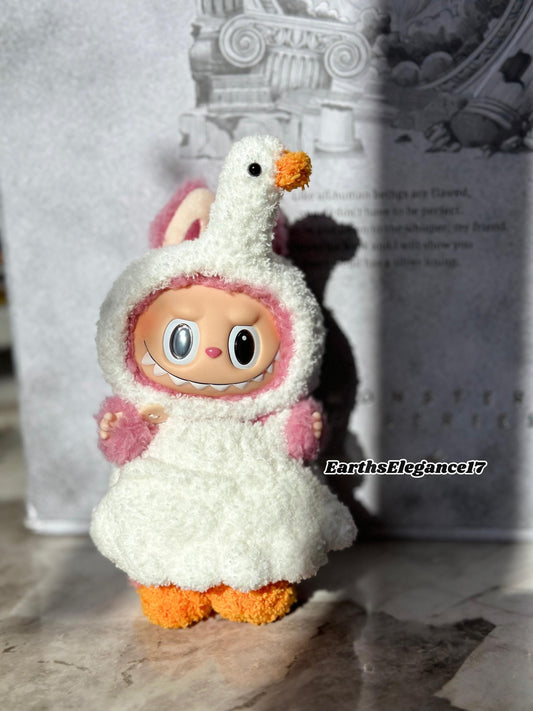Handmade Crochet Goose and Duck Crochet Labubu Outfit | Crochet Macaron Labubu Clothes | Kawaii Gift For Labubu Lovers