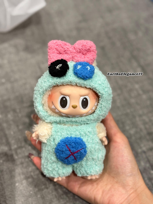 Handmade Crochet 'Stitch Scrump' Outfit for Macaron Labubu | Crochet Macaron Labubu Clothes Bag Charm | Kawaii Gift For Labubu Lovers
