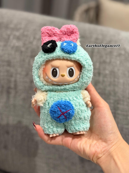 Handmade Crochet 'Stitch Scrump' Outfit for Macaron Labubu | Crochet Macaron Labubu Clothes Bag Charm | Kawaii Gift For Labubu Lovers