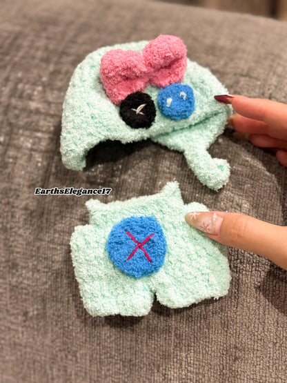 Handmade Crochet 'Stitch Scrump' Outfit for Macaron Labubu | Crochet Macaron Labubu Clothes Bag Charm | Kawaii Gift For Labubu Lovers