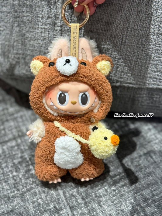 Handmade Crochet Rilakkuma Macaron Labubu Outfit | Crochet Macaron Labubu Clothes | Kawaii Gift For Labubu Lovers| Plush Doll Clothes 17cm