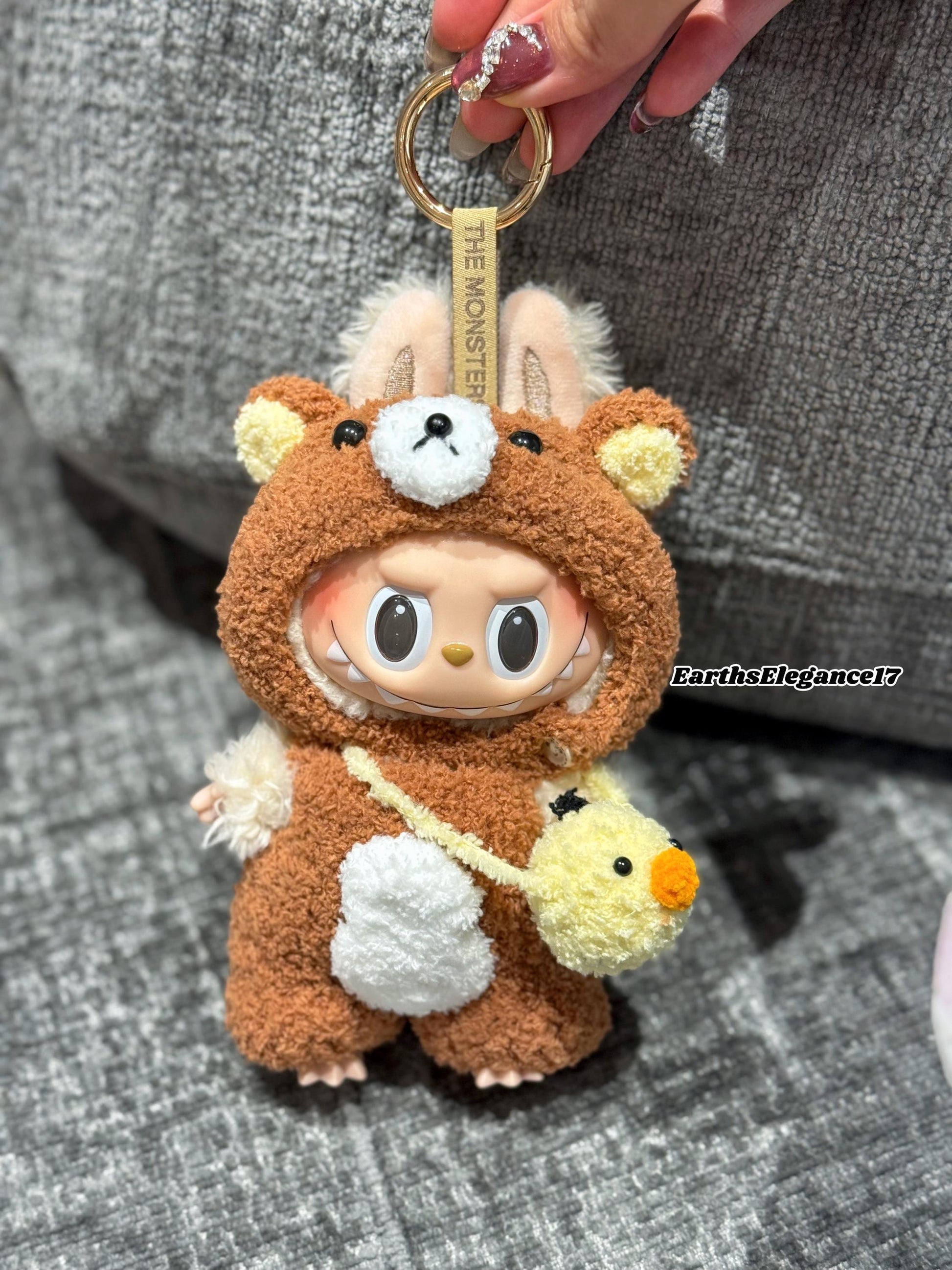 Handmade Crochet Rilakkuma Macaron Labubu Outfit | Crochet Macaron Labubu Clothes | Kawaii Gift For Labubu Lovers| Plush Doll Clothes 17cm